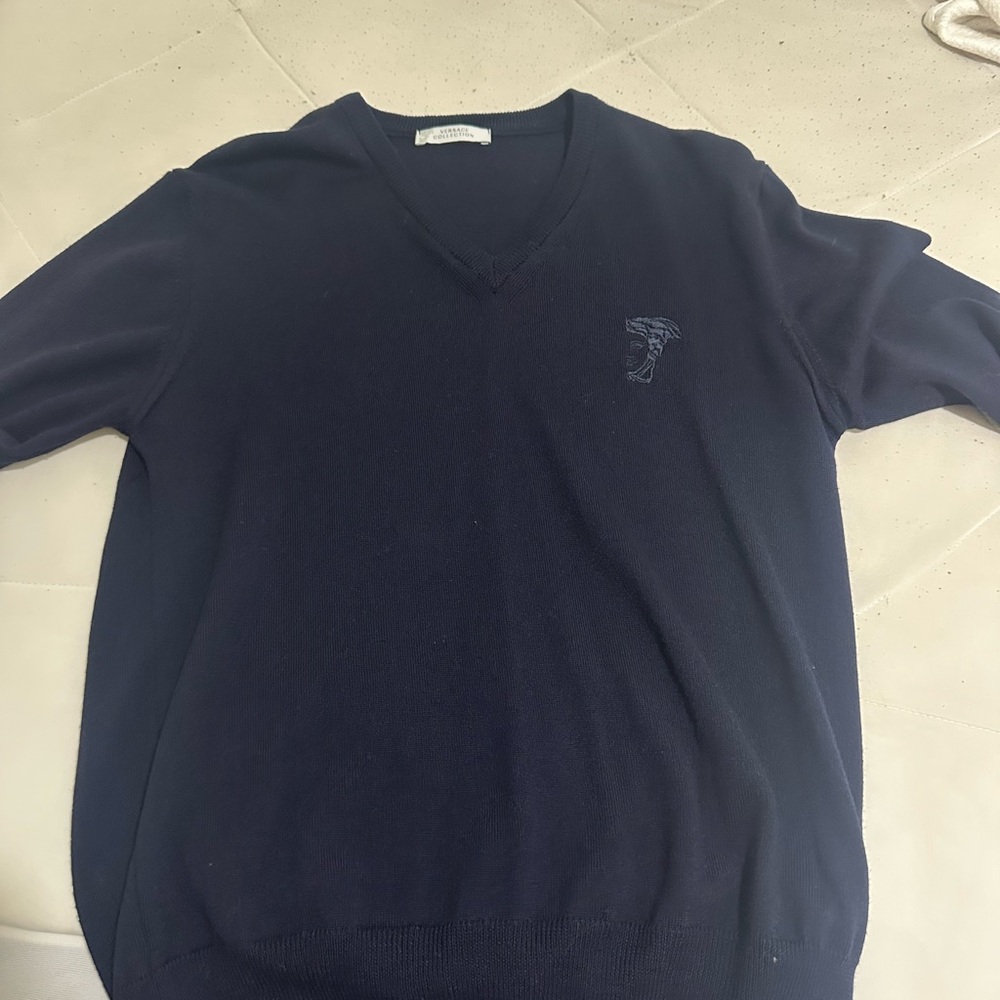 Men's Navy V-Neck Sweater